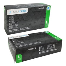 DURACORE, Nitrile Industrial Grade Gloves, Black 6mil, Large (Box of 100)