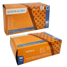 DURACORE, Gants texturés en nitrile orange, sans poudre, 7 mil, moyen (boîte de 100)